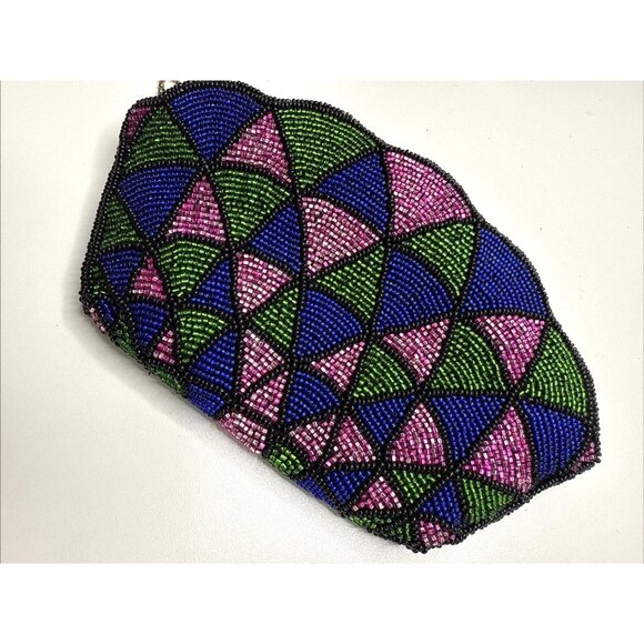 Neiman Marcus Handmade Beaded Shell Shape Clutch Evening Handbag - Picture 13 of 13